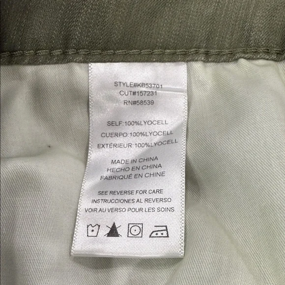 KUT from The Kloth Womens Sienna Super Wide Leg in Olive Carpenter Pants Size 0 - Picture 10 of 11